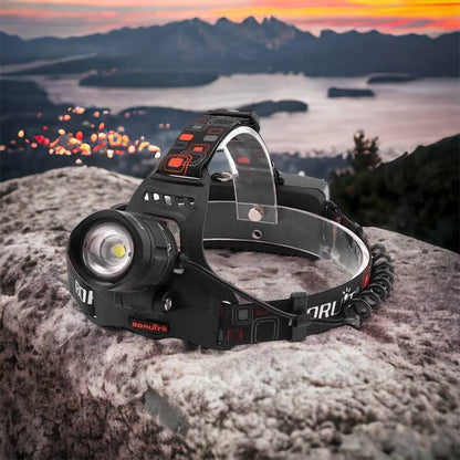 Налобный фонарь Bailong BL-T32-P50, мощный налобный светодиодный фонарик на голову, три режима