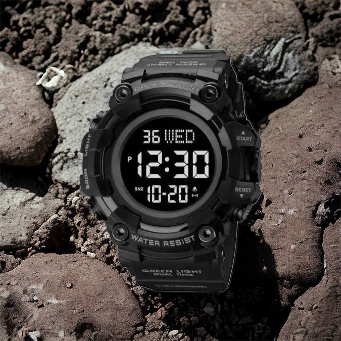 Годинник наручний чоловічий SKMEI 1968BKBK BLACK-BLACK, водостійкий тактичний годинник. Колір: чорний