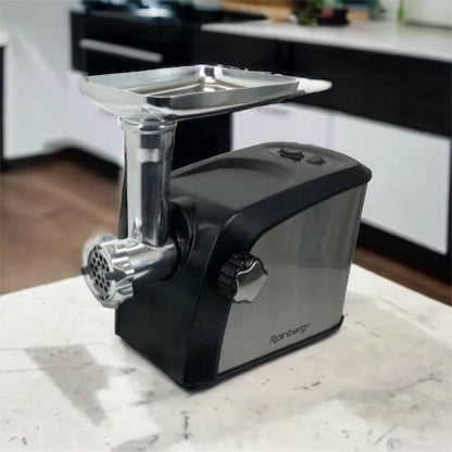 Электрическая мясорубка Rainberg RB-673 с соковыжималкой и шинковкой 9 насадок 3000W с реверсом