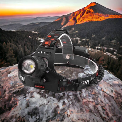 Налобный фонарь Bailong BL-T32-P50, мощный налобный светодиодный фонарик на голову, три режима