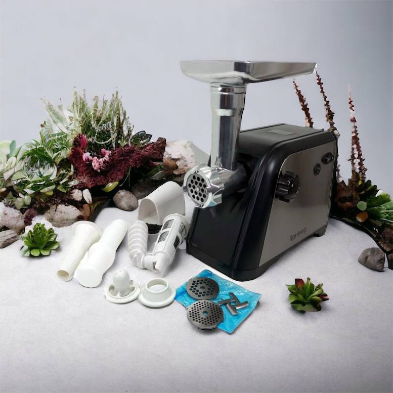 Мясорубка Rainberg RB-672 3000W электрическая с реверсом и соковыжималкой, мясорубка электрическая металл