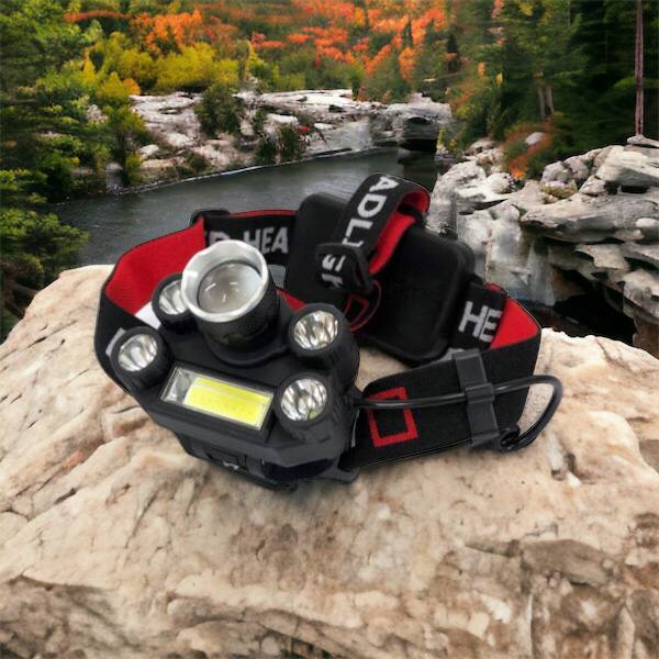 Фонарик налобный Bailong BL-T64-T6+4XPE, светодиодный фонарь на лоб, мощный налобный фонарь для рыбалки