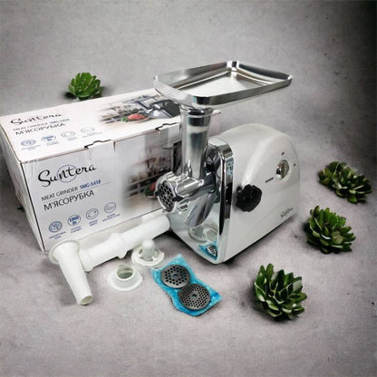 Мясорубка Suntera SMG-5418W, электромясорубка для дома, мясорубка с металлическим редуктором