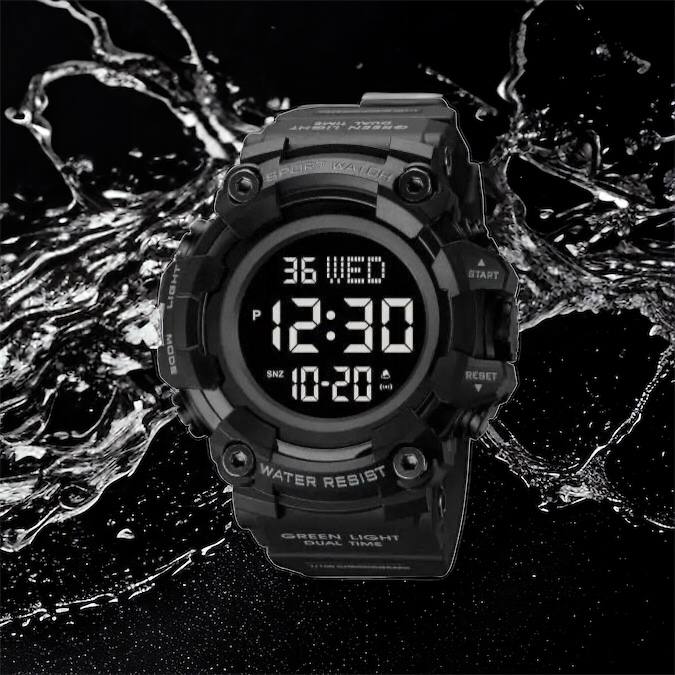 Годинник наручний чоловічий SKMEI 1968BKBK BLACK-BLACK, водостійкий тактичний годинник. Колір: чорний
