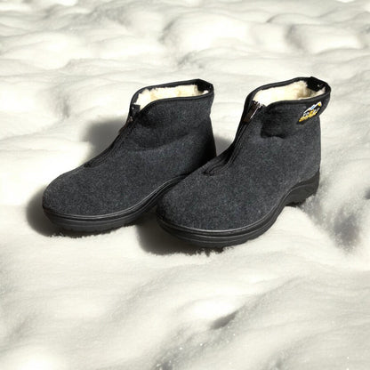 Черевики чоловічі утеплені на застібці 41 розмір, повстяні бурки, домашні чоловічі валянки. Колір: сірий