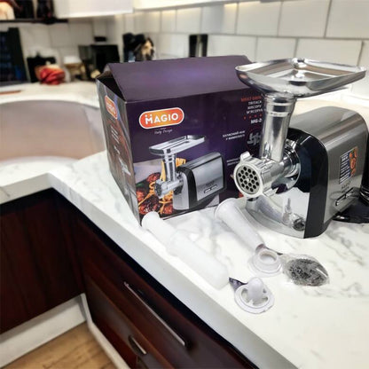 Мясорубка Magio MG-269, 2400 W, мясорубка электрическая металл, мясорубка с металлическим редуктором