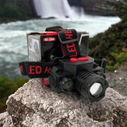 Фонарь налобный Bailong BL-1805 COB XPE аккумуляторный, фонарь на голову для рыбалки, надежный налобный