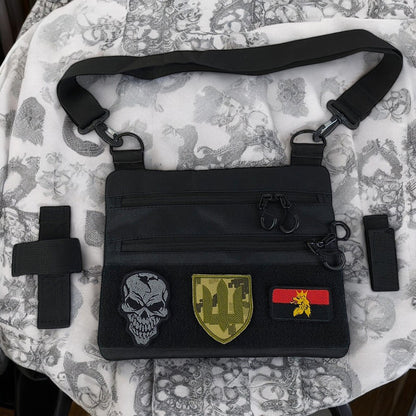 Сумка тактична чорна для прихованого носіння з кобурою, чоловічий месенджер із кордури