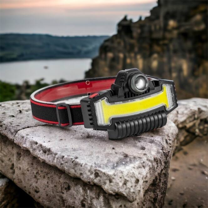 Налобный фонарик Bailong BL-W685-LTS+COB+RGB, 5 режимов, водостойкий, ударостойкий, USB кабель Type-c