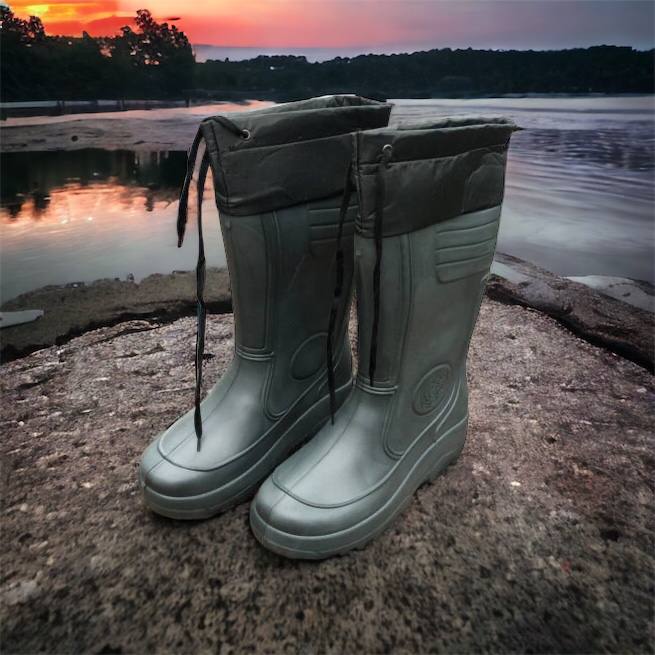 Сапоги мужские резиновые высокие утепленные с подвязкой 44 размер (29 см), сапоги резиновые для рыбалки