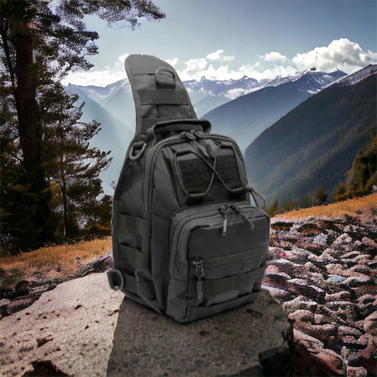 Качественная тактическая сумка, укрепленная мужская сумка рюкзак тактическая слинг. Цвет: черный