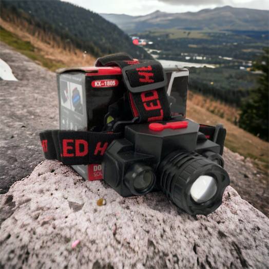 Фонарь налобный Bailong BL-1805 COB XPE аккумуляторный, фонарь на голову для рыбалки, надежный налобный