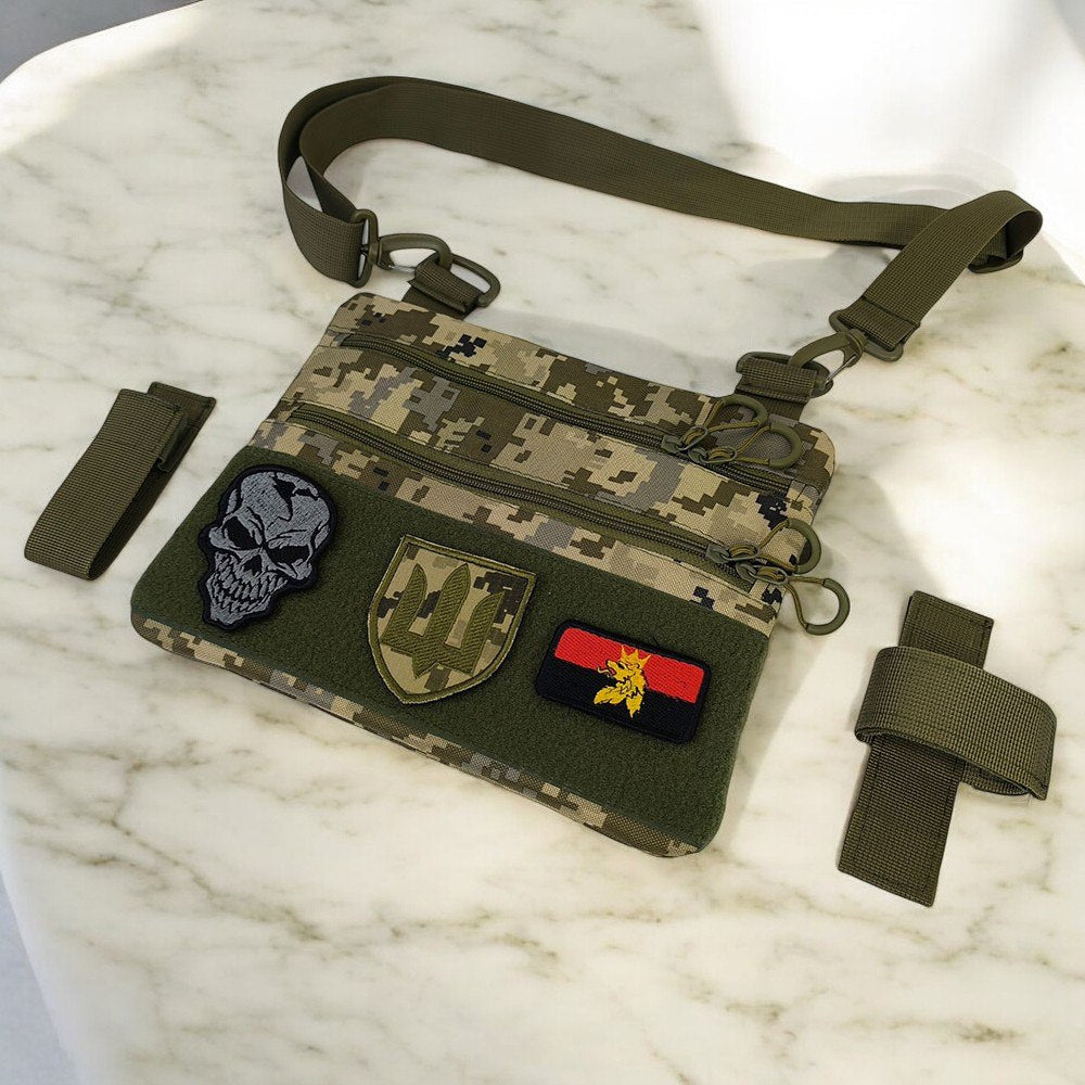 Сумка-кобура піксель камуфляж, тактична чоловіча сумка з тканини кордури AOR-1