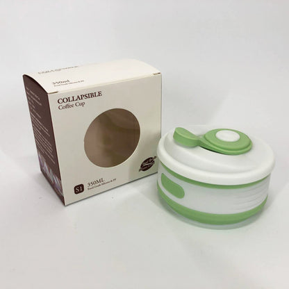 Кружка туристическая (складная/силиконовая), силиконовая складная термокружка. Цвет: зеленый