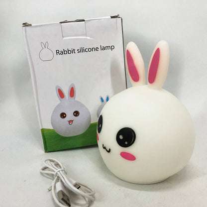 Силиконовый Ночник светильник ЗАЙЧИК детский LED лампа 7 цветов с АККУМУЛЯТОРОМ