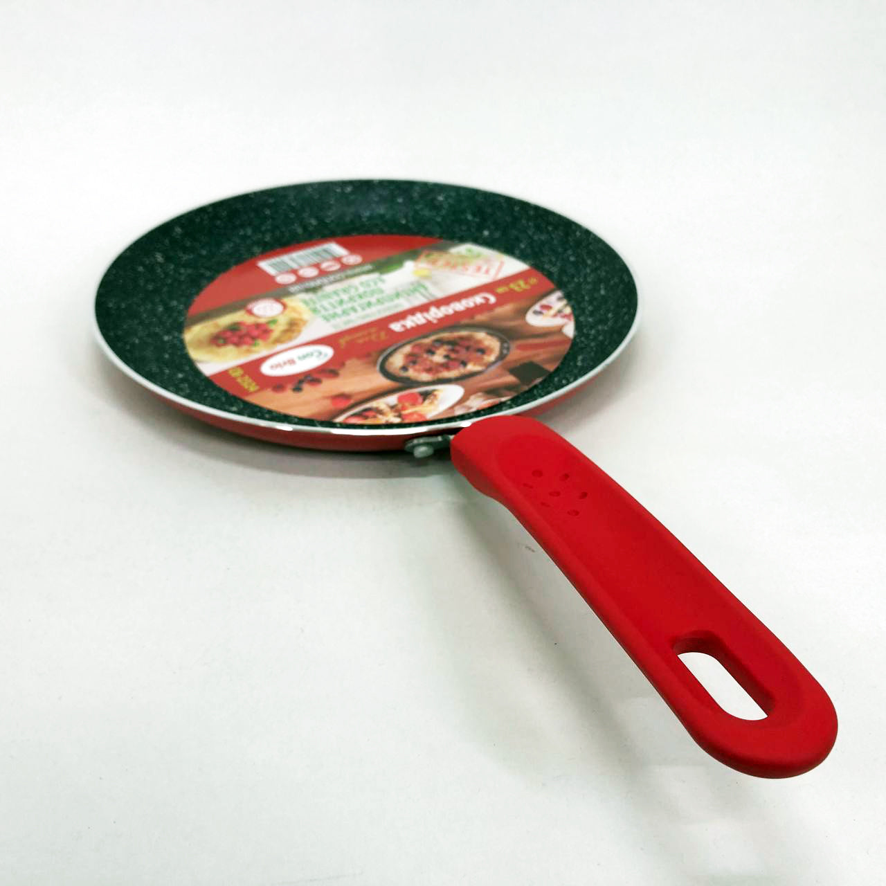 Сковородка для блинов 23 см Con Brio СВ-2324 Eco Granite, сковорода с толстым дном. Цвет: красный