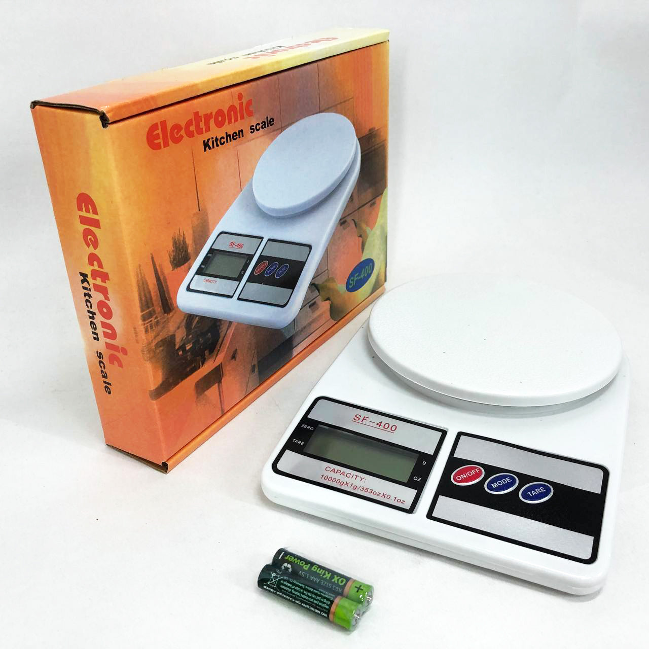 Весы кухонные электронные Domotec SF-400 с LCD дисплеем Белые до 10 кг