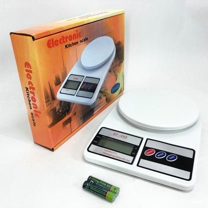 Весы кухонные электронные Domotec SF-400 с LCD дисплеем Белые до 10 кг