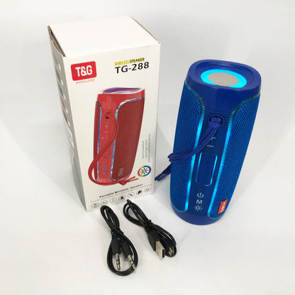 Портативная Bluetooth колонка с LED подсветкой TG288 беспроводная колонка портативная мощная. Цвет: синий