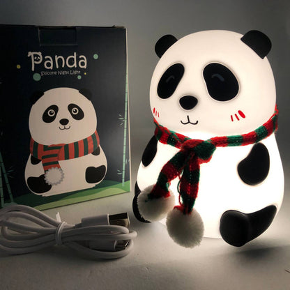 Детский силиконовый ночник светильник Панда 7 цветов, Силиконовый ночник игрушка для детей