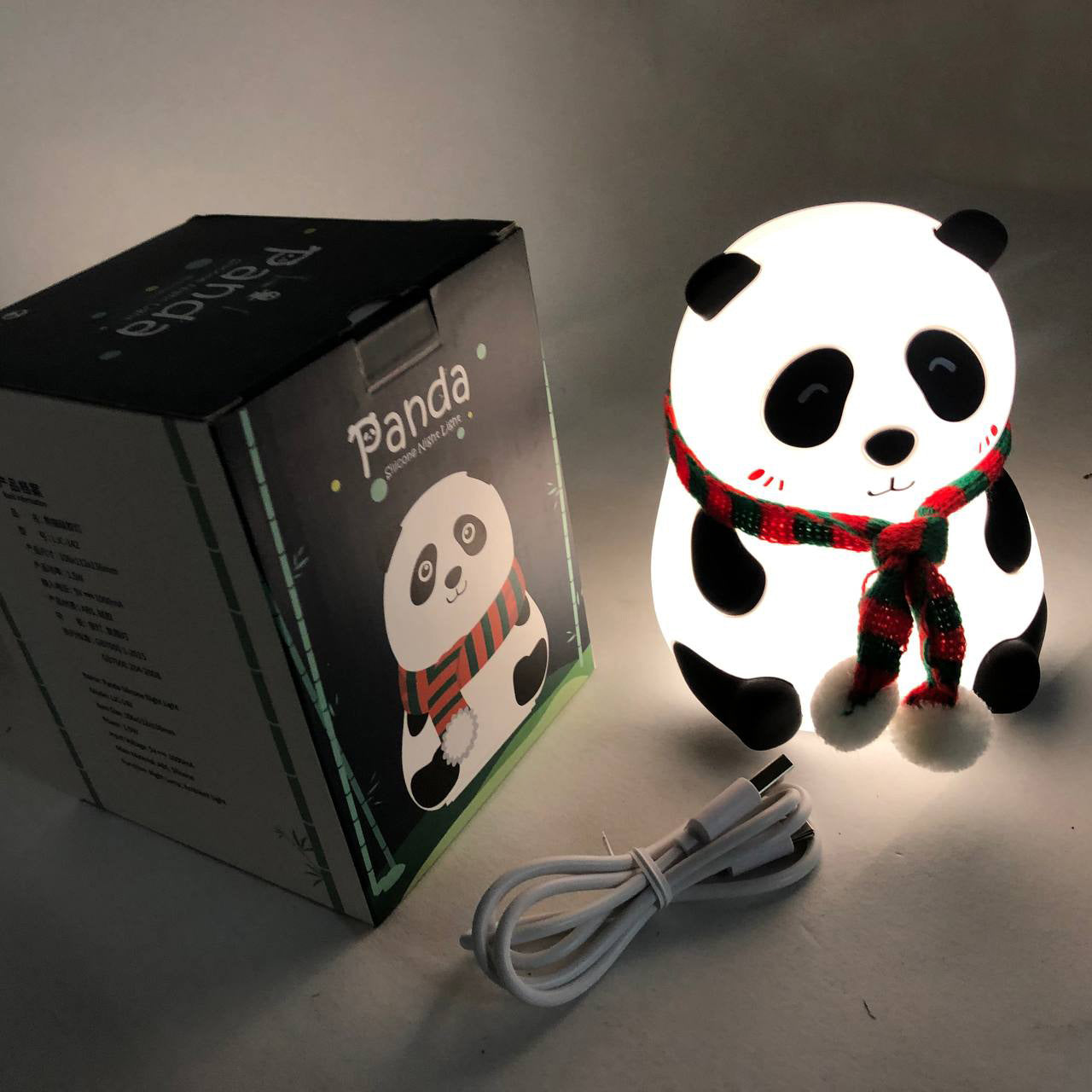 Детский силиконовый ночник светильник Панда 7 цветов, Силиконовый ночник игрушка для детей