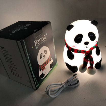 Детский силиконовый ночник светильник Панда 7 цветов, Силиконовый ночник игрушка для детей