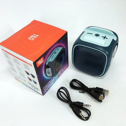 Портативная Bluetooth колонка TG359 7W с RGB подсветкой, аккумуляторная колонка для музыки. Цвет: синий