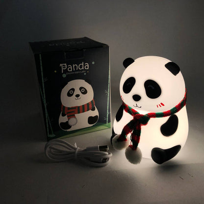 Детский силиконовый ночник светильник Панда 7 цветов, Силиконовый ночник игрушка для детей