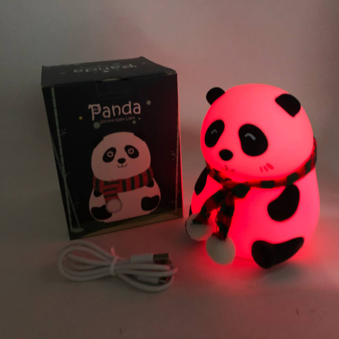 Детский силиконовый ночник светильник Панда 7 цветов, Силиконовый ночник игрушка для детей