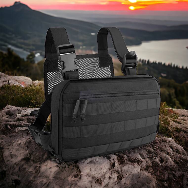 Тактична сумка нагрудна з Cordura 1000D, чоловіче розвантаження чорна