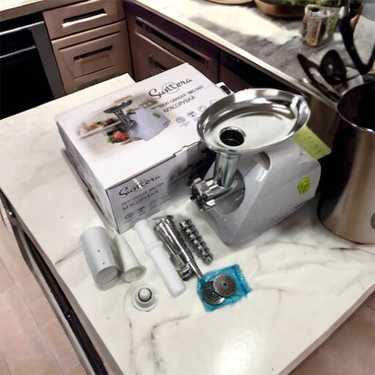Мясорубка Suntera SMG-5425W, мясорубка-соковыжималка, электрическая мясорубка с насадками для дома