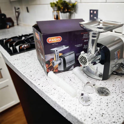 Мясорубка Magio MG-269, 2400 W, мясорубка электрическая металл, мясорубка с металлическим редуктором