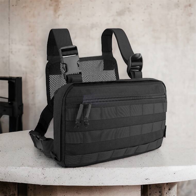 Тактична сумка нагрудна з Cordura 1000D, чоловіче розвантаження чорна