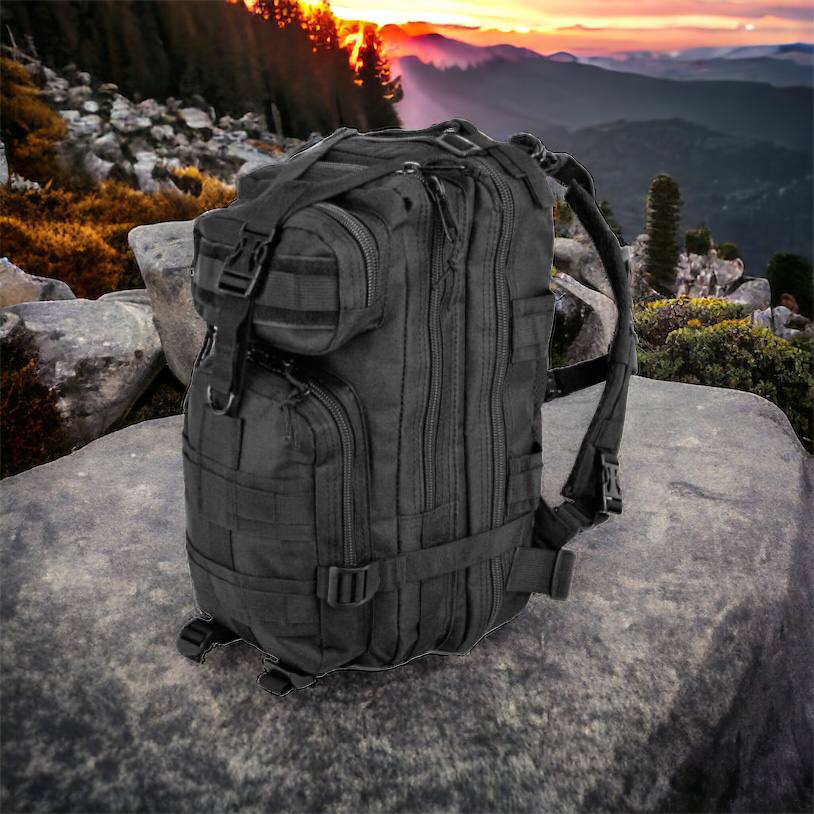 Тактический рюкзак Tactic 1000D для военных, охоты, рыбалки,  походов, путешествий и спорта. Цвет: черный