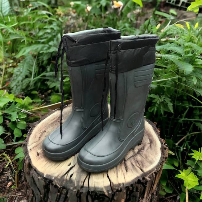 Сапоги мужские резиновые высокие утепленные с подвязкой 44 размер (29 см), сапоги резиновые для рыбалки