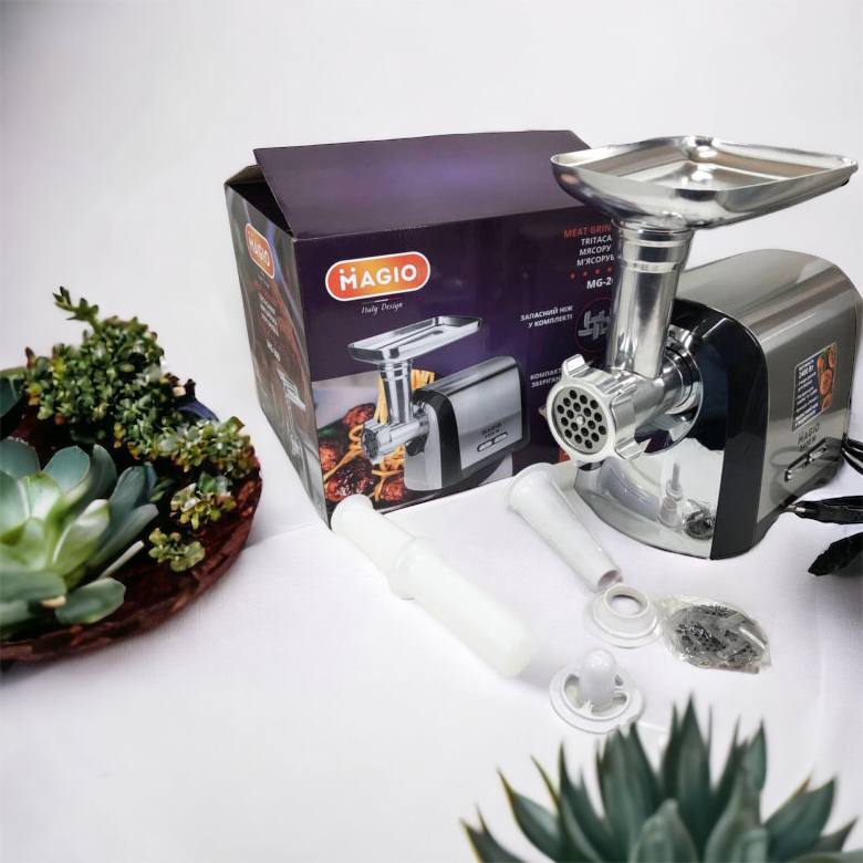 Мясорубка Magio MG-269, 2400 W, мясорубка электрическая металл, мясорубка с металлическим редуктором
