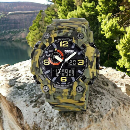 Часы наручные мужские SKMEI 1520CMGN CAMO GREEN, часы военные мужские, для военнослужащих. Цвет: камуфляж