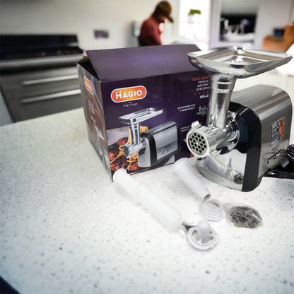 Мясорубка Magio MG-269, 2400 W, мясорубка электрическая металл, мясорубка с металлическим редуктором