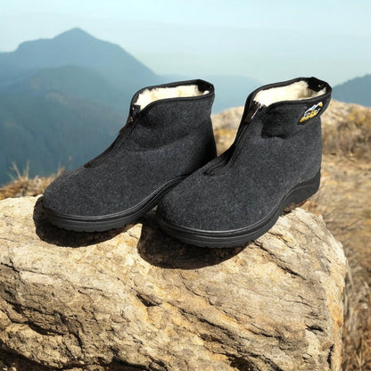 Черевики чоловічі утеплені на застібці 41 розмір, повстяні бурки, домашні чоловічі валянки. Колір: сірий