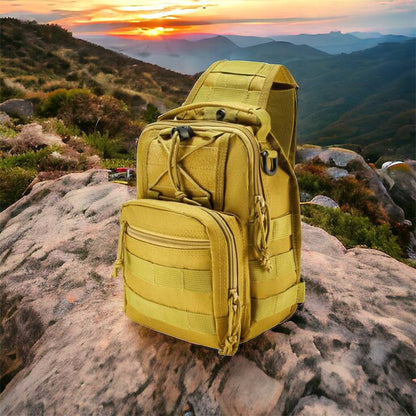 Качественная тактическая сумка, укрепленная мужская сумка рюкзак тактическая слинг. Цвет: койот