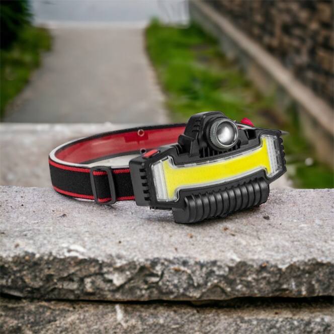 Налобный фонарик Bailong BL-W685-LTS+COB+RGB, 5 режимов, водостойкий, ударостойкий, USB кабель Type-c