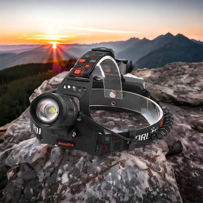 Налобный фонарь Bailong BL-T32-P50, мощный налобный светодиодный фонарик на голову, три режима