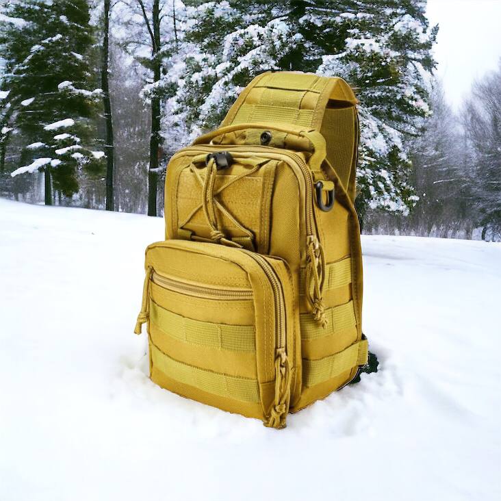Качественная тактическая сумка, укрепленная мужская сумка рюкзак тактическая слинг. Цвет: койот