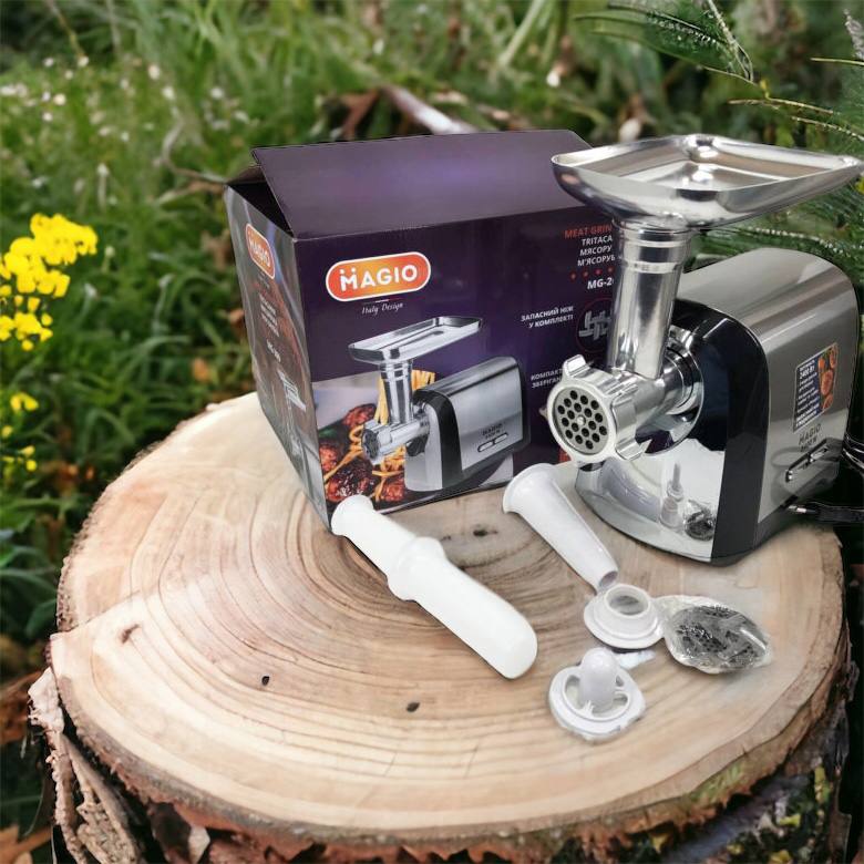 Мясорубка Magio MG-269, 2400 W, мясорубка электрическая металл, мясорубка с металлическим редуктором