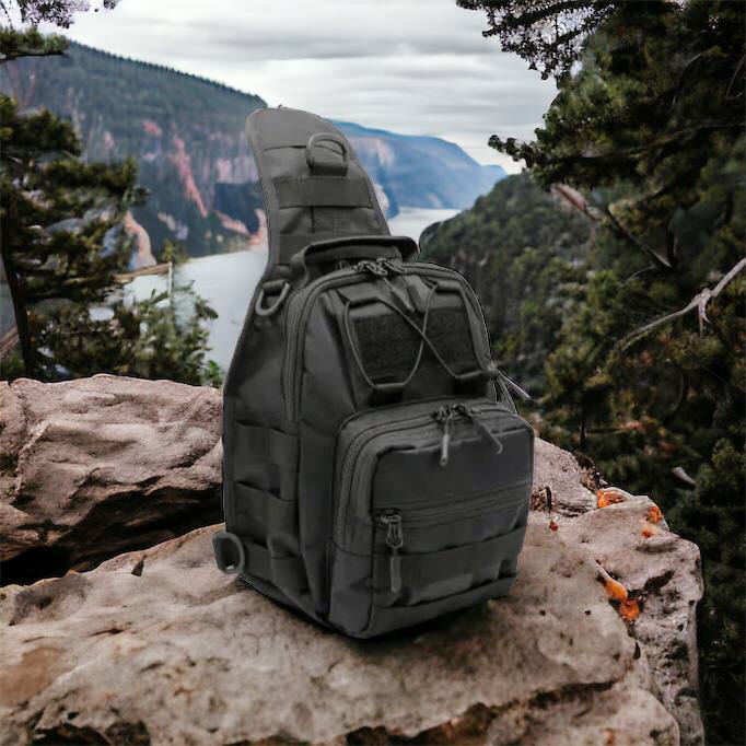 Качественная тактическая сумка, укрепленная мужская сумка рюкзак тактическая слинг. Цвет: черный