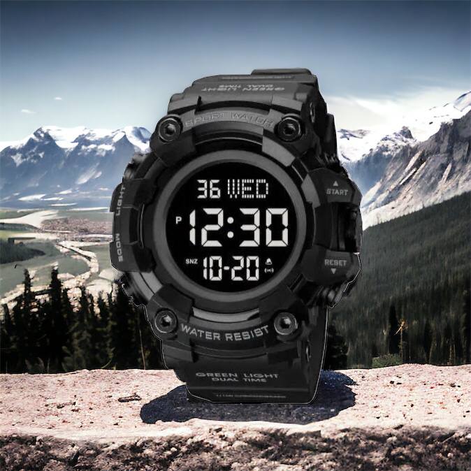 Годинник наручний чоловічий SKMEI 1968BKBK BLACK-BLACK, водостійкий тактичний годинник. Колір: чорний