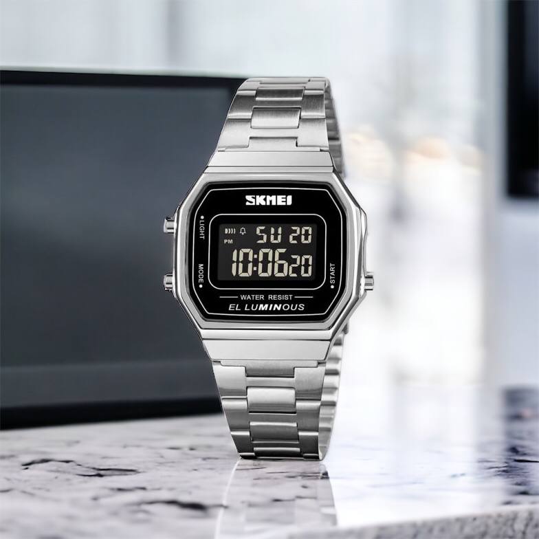 Часы наручные мужские SKMEI 1647SI, армейские часы противоударные, модные мужские часы