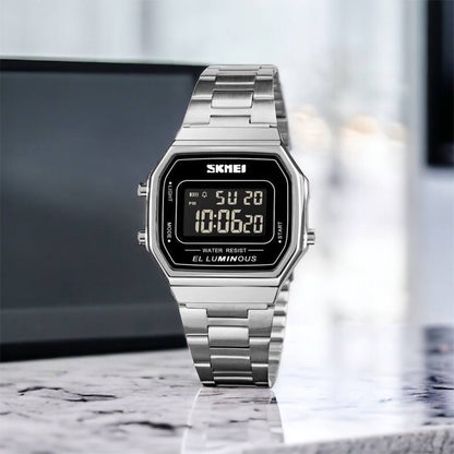 Часы наручные мужские SKMEI 1647SI, армейские часы противоударные, модные мужские часы