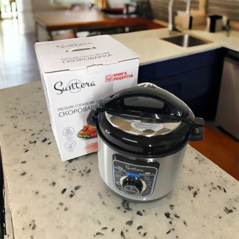 Мультиварка-скороварка SUNTERA SPC-1100 1000 Вт, пароварка для кухни бытовая, антипригарные рисоварки