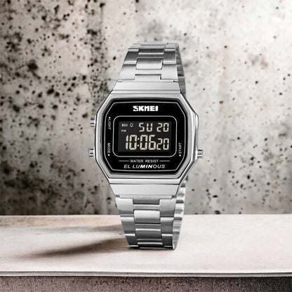 Часы наручные мужские SKMEI 1647SI, армейские часы противоударные, модные мужские часы